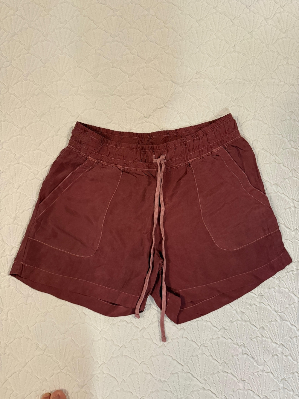 Hard Tail Burgundy Drawstring Athletic Shorts